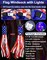 3 Pack 60 Inch Large American Flag Windsocks with Lights DIY Red White Blue Memorial Day Decoration 4th of July Decor Outdoor Patriotic Windsock Stars Stripes National Independence Day Outside Yard